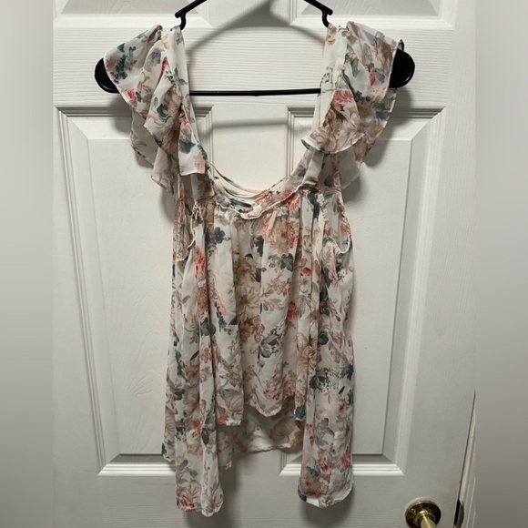 altar'd state floral sheer women’s lightweight boho top. Size m - Picture 2 of 3